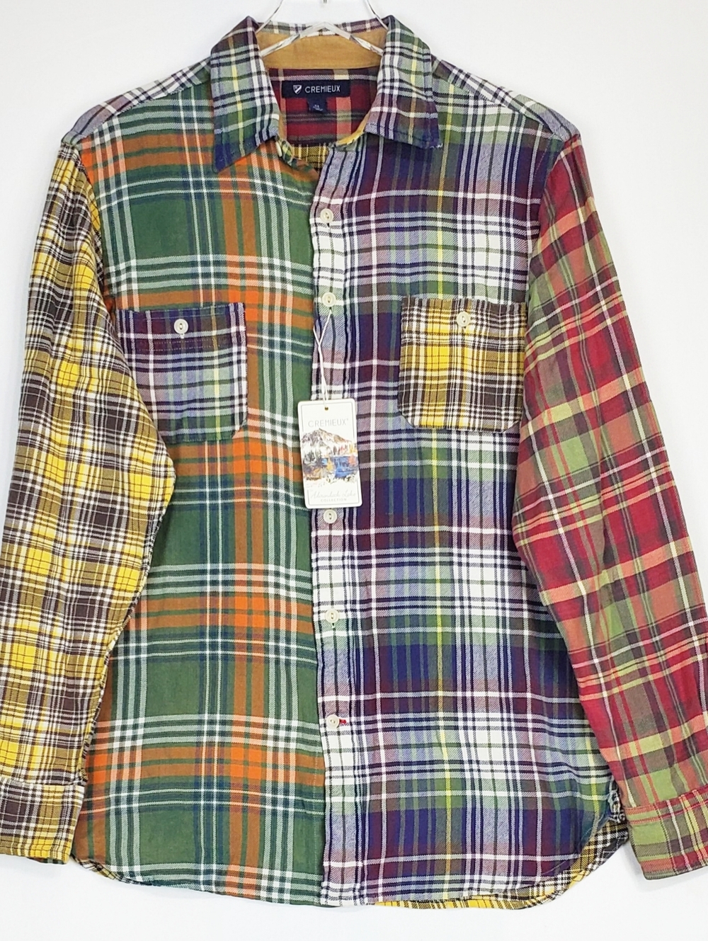 NWT Cremieux medium patchwork flannel button shirt long sleeves multi western